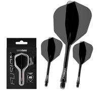 WINMAU Freccette Fusion Sistema Integrato di Volo e Albero - No.6 Forma e Design - Nero, Breve Lunghezza