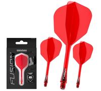 WINMAU Freccette Fusion Sistema Integrato di Volo e Albero - No.6 Forma e Design - Rosso, Lunghezza Intermedia