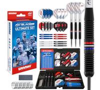 WINMAU Freccette - PDC Ultimate Set - 22 g Punta in Acciaio Professionale Ottone Freccette Set e Accessori - Include Alette per Freccette, aste, affilapunte e Custodia in plastica Trasparente Nera