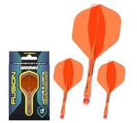 WINMAU Fusion Fluoro Orange Medium Integrated Dart Flight and Shaft System - 1 set per confezione (3 alette e aste in totale)
