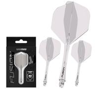 WINMAU Freccette Fusion Sistema Integrato di Volo e Albero - No.2 Forma e Design - Trasparente, Lunghezza Intermedia