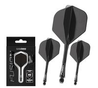 WINMAU Fusion Solid Black Medium Integrated Dart Flight and Shaft System - 1 set per confezione (3 alette e aste in totale)
