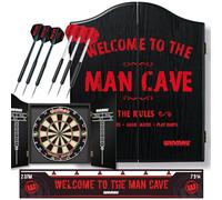 Winmau Man Cave - Set regalo per freccette con bersaglio, freccette, frecce e linea di lancio