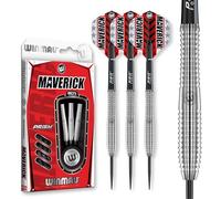 WINMAU Maverick Set di Freccette in tungsteno Steeltip Professionale da 25 Grammi con Alette e steli (Alberi)