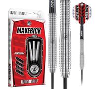 WINMAU Maverick Set di Freccette in tungsteno Steeltip Professionale da 24 Grammi con Alette e steli (Alberi)
