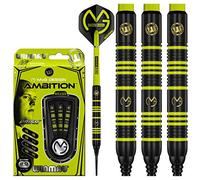 WINMAU Michael Van Gerwen MvG Ambition Freccette Softip in Ottone Set 20g con MvG Voli e Alberi in Nylon (Stems)