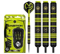 WINMAU Michael Van Gerwen MvG Ambition Set di Freccette Steeltip in Ottone 22g con MvG Voli e Alberi in Nylon (Stems)