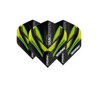 WINMAU MvG Michael Van Gerwen Prism Alpha Nero e Verde Voli Extra Freccette - 1 Set per Pacchetto (3 voli in Totale)