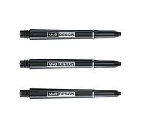 WINMAU Nylon firmato Nero e Argento MvG Design Gambi Medio di freccette - 1 set per confezione (3 alberi in totale)