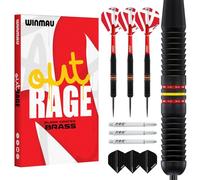 WINMAU Outrage Darts - Punta in Acciaio Rivestito in Ottone - Anello Centrale - Nero