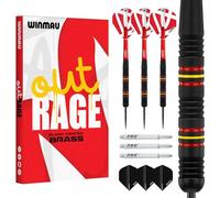 WINMAU Outrage Darts - Punta in Acciaio Rivestito in Ottone - Doppio Anello - Nero