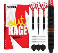 WINMAU Outrage - Set di freccette in ottone, 20-23 g, con alette prismatiche e steli