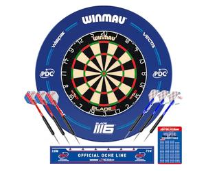 WINMAU PDC Blade 6 di Bordi per Bersaglio per Freccette - Accessori Professionali per Freccette - Include Blade 6 Bersaglio, Surround, 2 Set di freccettes di precisione e Altro Ancora