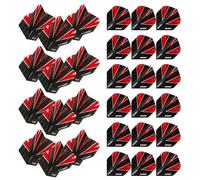 Winmau Prism Alpha, alette per freccette extra spesse, colore nero e rosso, 10 set per confezione (30 alette in totale)