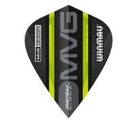 WINMAU Prism Alpha Michael van Gerwen MvG Black and Green Kite Shape - 1 set per confezione (3 alette in totale)