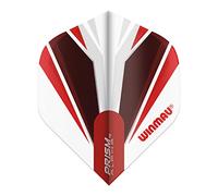 WINMAU Prism Alpha Voli di Freccette Bianca e Rosse Extra Spesse - 1 Set per Confezione (3 voli in Totale)