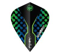 WINMAU Prism Zeta - Alette per freccette a forma di aquilone blu, nero e verde, 1 set per confezione (3 alette in totale)