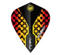 WINMAU Prism Zeta - Alette per freccette a forma di aquilone nero, giallo e rosso, 1 set per confezione (3 alette in totale)