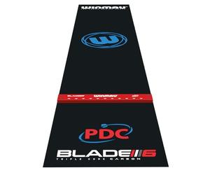 WINMAU PRO Zone Precision PVC Tappetino per Freccette con Linea oche rialzata Integrata - Lunghezza Intera - Design Nero Elegante - Accessori Professionali per Freccette
