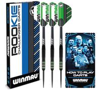 WINMAU Rookie - Set di Freccette in Ottone con Punta in Acciaio, Set Singolo o Multiplo, Include Alette e Alberi (steli), Esclusivo Libretto di Freccette, Blu, Rosso e Verde