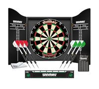 WINMAU Il Set di Freccette Professionali Include il Bersaglio per Freccette in Setola Diamond Plus - Cabinet Nero di Alta Qualità - 2 Set di Freccette - Linea Ufficiale Oche