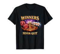 Winners Never Quit Gambling Funny Meme Gamble Humor novità Maglietta