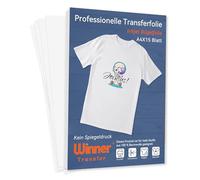 WinnerTransfer Pellicola di trasferimento professionale a getto d'inchiostro A4 x 15 fogli, per tessuti chiari, per magliette a T luminose, carta da trasferimento, carta da stiro, pellicole tessili