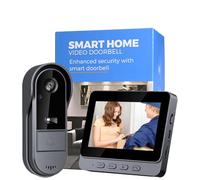 Winnes Videocitofono 1080P Video Campanello Senza Fili da Esterno con Telecamera 170°Angolo Visuale,Audio Bidirezionale,Impermeabile IP67 Spioncino Digitale con Schermo IPS 4,3'' Senza Abbonamento