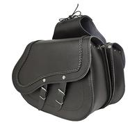 WinNet Borse Laterali Moto Borsa Posteriore In Pelle, Coppia 2 Borse Moto Custom Rigide In Cuoio Nero A Bisaccia Per Motocicletta - accessori moto