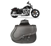 WinNet Borse Laterali valigie da Moto custom Rigide in Pelle rigida Bisacce Stile Custom compatibili con HD Harley Davidson Street Bob (Nero)