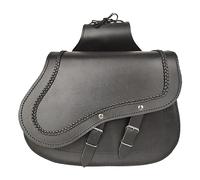 WinNet Borse Laterali valigie da Moto Rigide in Pelle rigida Bisacce Stile Custom compatibili con Honda Shadow 750 1100 custom (Decoro Trecce, Nero)