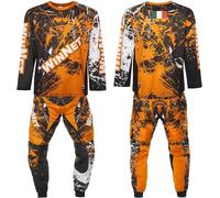 WinNet Completo da Moto Cross Maglia + Pantalone (Arancione, 4XL)