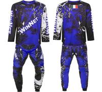 WinNet Completo da Moto Cross Maglia + Pantalone (Blu, 4XL)