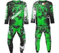 WinNet Completo da Moto Cross Maglia + Pantalone (Verde, 4XL)