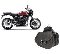 WinNet Coppia di Borse bisacce valigie laterali Rigide in Pelle cuoio Custom compatibili con Kawasaki Z900 RS Z 900RS Z900RS (NERO)