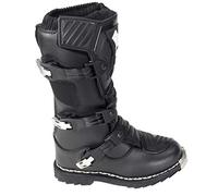 WinNet STIVALI DA BAMBINO RAGAZZO PER MOTO DA CROSS FUORI STRADA ENDURO (NERO, numeric_38)
