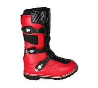 WinNet STIVALI DA BAMBINO RAGAZZO PER MOTO DA CROSS FUORI STRADA ENDURO (ROSSO, numeric_36)