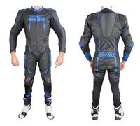 WinNet Tuta per moto in pelle intera monopezzo 1 pezzo racing pista traforata ventilata con saponette e gobba (S)