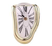 Winnfy Orologio di Fusione Orologio Curvo Surrealista Salvador Dali Stile Home Office Mensola Scrivania Tavolo Divertente Regalo Creativo a Forma di L Dorato