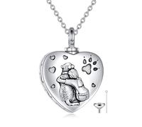 WINNICACA Collana per ceneri di cremazione, urna in argento Sterling S925, collana per ceneri, collana da donna con urna commemorativa a forma di cuore, gioiello alla moda, Argento sterling