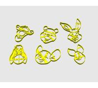 Winnie Set of 6 Cookie Cutters Pooh Tigger tigro Piglet Rabbit Roo Eeyor...