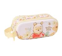 WINNIE THE POOH - Astuccio doppio 3D, astuccio per bambini, ideale per bambini in età scolastica, comodo e versatile, qualità e resistenza, 21 x 6 x 8 cm