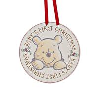 Winnie The Pooh Baby's First Christmas Disney Wooden Hanging Plaque Decoration
