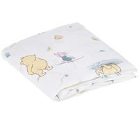 Winnie The Pooh Classic Pooh - Lenzuolo con angoli per culla in 100% cotone, colore: avorio, burro, acqua e arancione