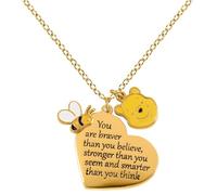Winnie the Pooh You Are Braver Than You Believe Donna Collana Dorato Ottone
