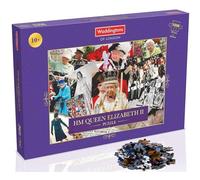 Winning Moves HM Queen Elizabeth Montage - Puzzle da 1000 pezzi, riunisci la tua fetta di storia britannica catturando momenti della vita della regina Elisabetta II, regalo per i 10 anni più