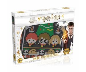 Winning Moves Holiday at Hogwarts Puzzle 1000 pezzi Illustrazione natalizia di Harry Potter