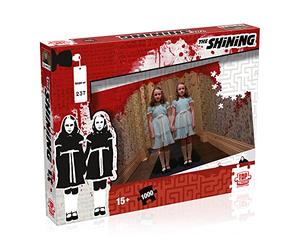 Winning Moves Stephen King's The Shining 1000-Piece Jigsaw Puzzle Game, Assemblare i Grady Twins, Jack e Wendy, Puzzle horror per adulti, regalo per gli appassionati di horror