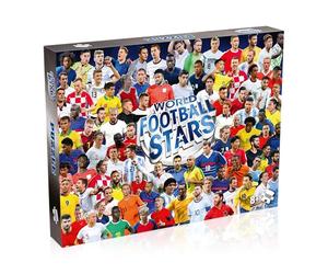 Winning Moves World Football Stars - Gioco di puzzle da 1000 pezzi, per giocatori di calcio, tra cui Harry Kane, Pele, Maradona, Lucy Bronze e Carli Lloyd, per giocatori dai 4 anni in più