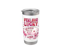 Winning Poker Hand Dice Chips Cuori Design Bicchiere termico in acciaio inox doppia parete